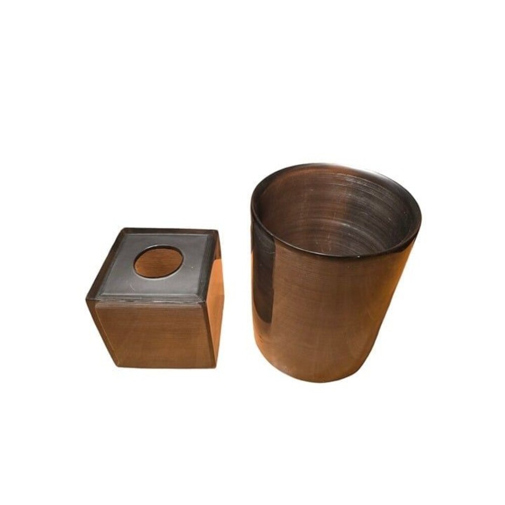 Ampersand Gray Matching Tissue Box Cover and Waste Basket